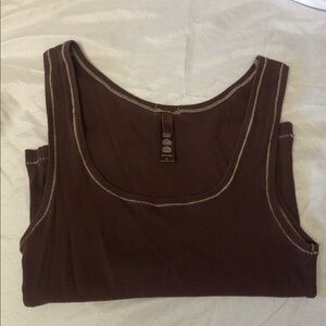 SKIMS Chocolate Ribbed Tank Top